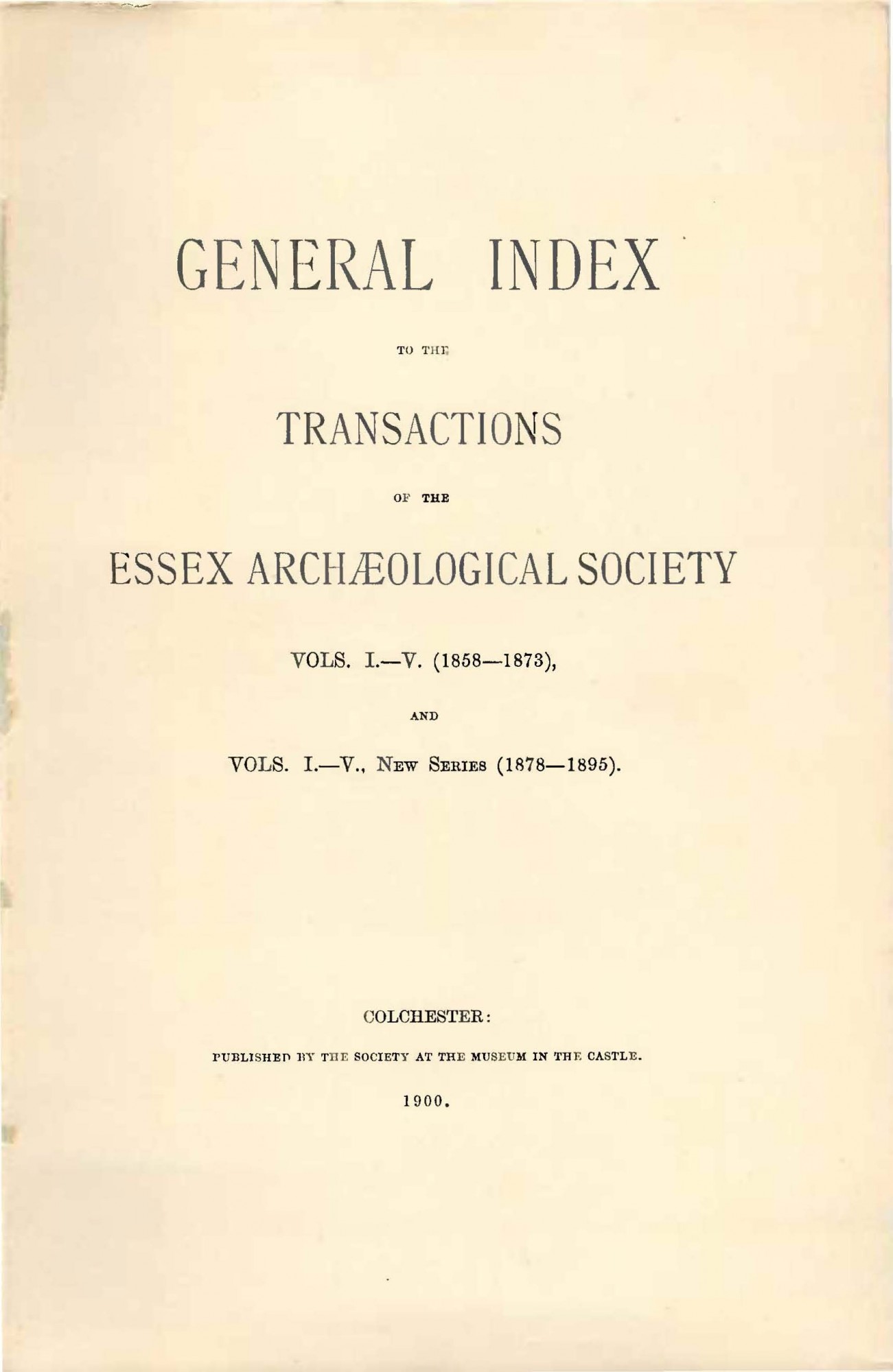 Old Series Index (Volumes 1-5) and 1st Series Index (Volumes 1-5) publications illustration 1