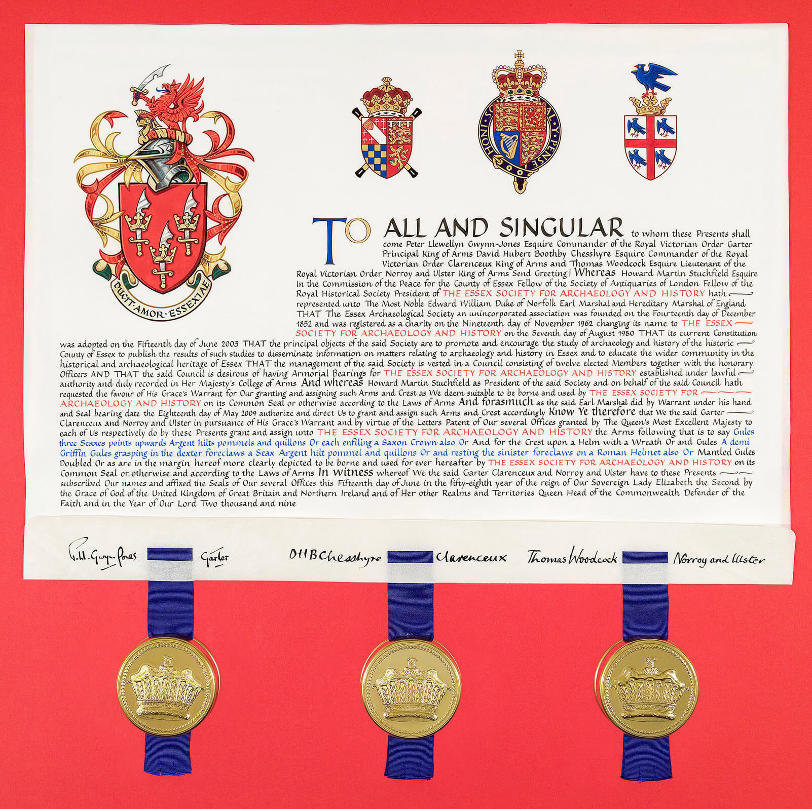 Letters Patent granted by the College of Arms