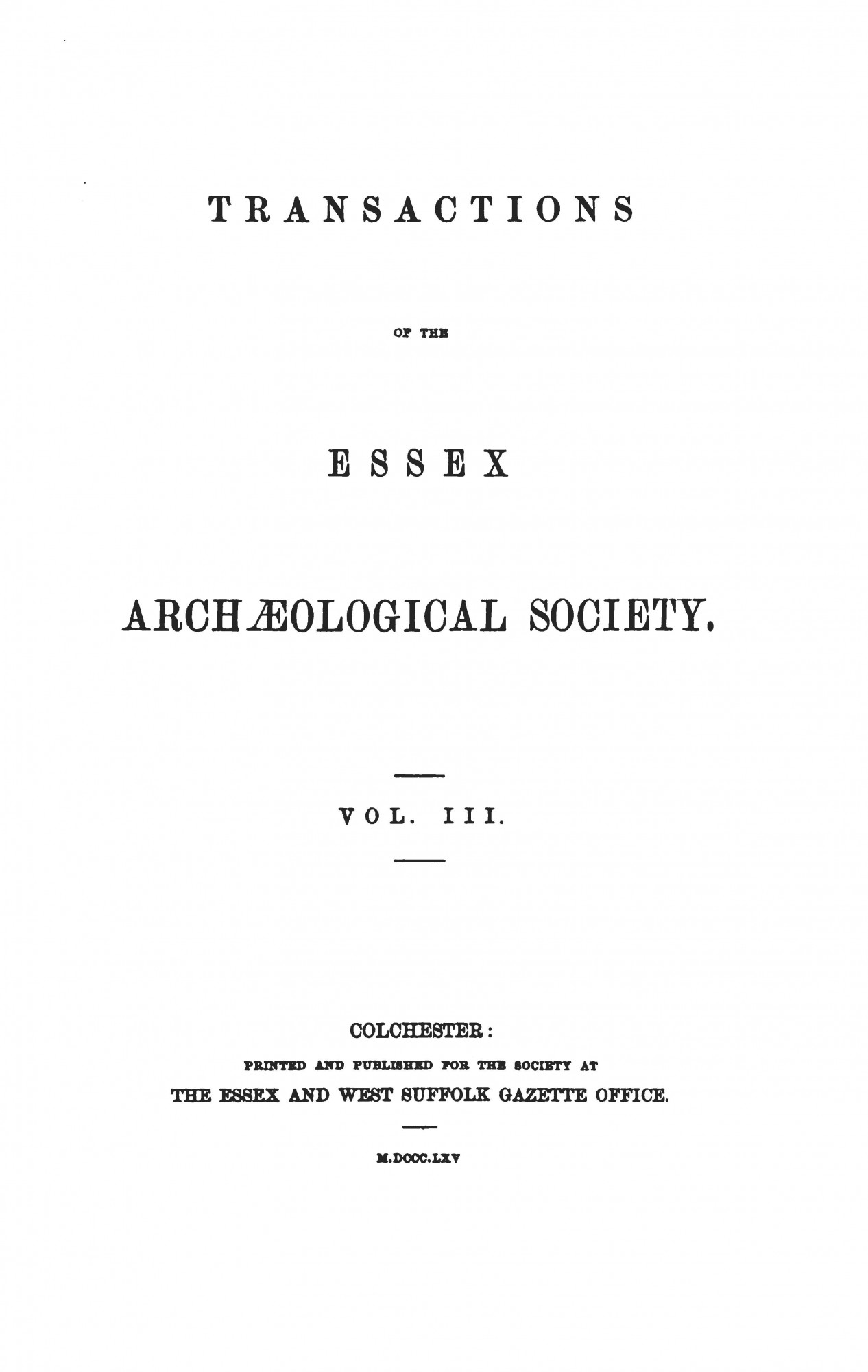 1st Series, Volume 3 (1865) publications illustration 1